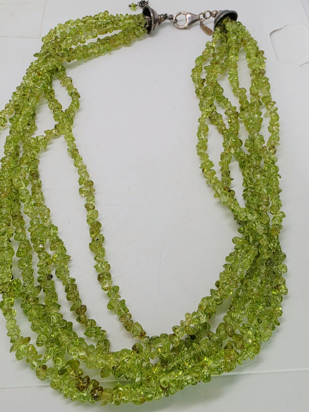 Silpada Multi-Strand Peridot Green Chip Necklace